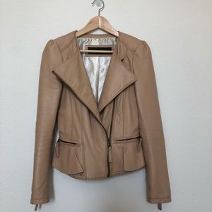 Zara blush leather jacket